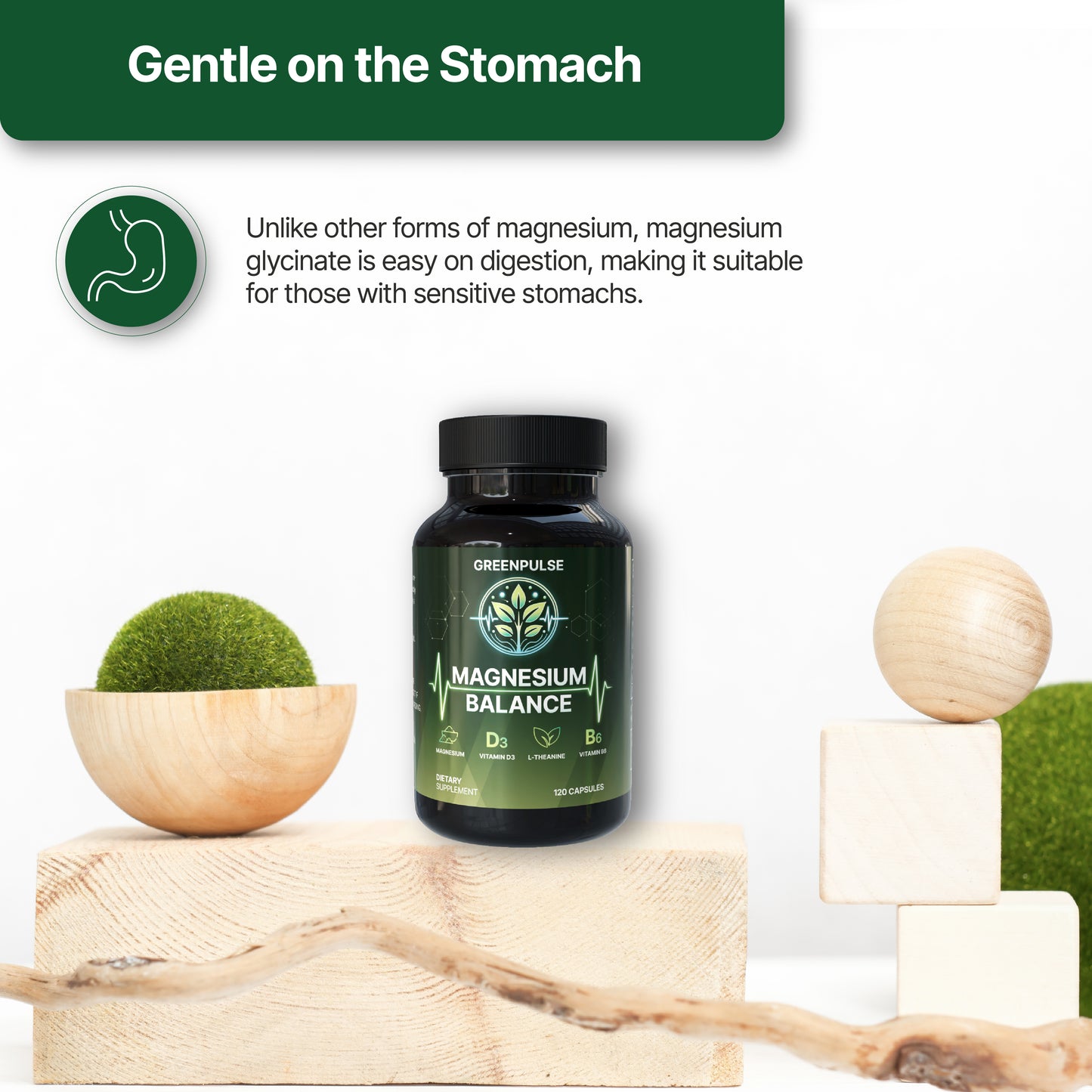 Magnesium Balance – Magnesium with L-Theanine, B6 & D3 for Relaxation, Resilience & Calm Energy - 120 capsules