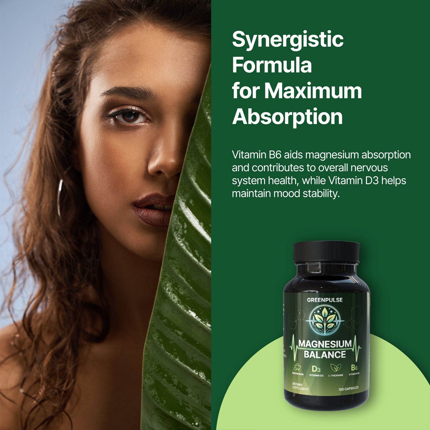 Magnesium Balance – Magnesium with L-Theanine, B6 & D3 for Relaxation, Resilience & Calm Energy - 120 capsules