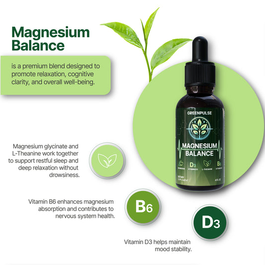 Magnesium Balance – Magnesium with L-Theanine, B6 & D3 for Relaxation, Resilience & Calm Energy - 4 fl oz