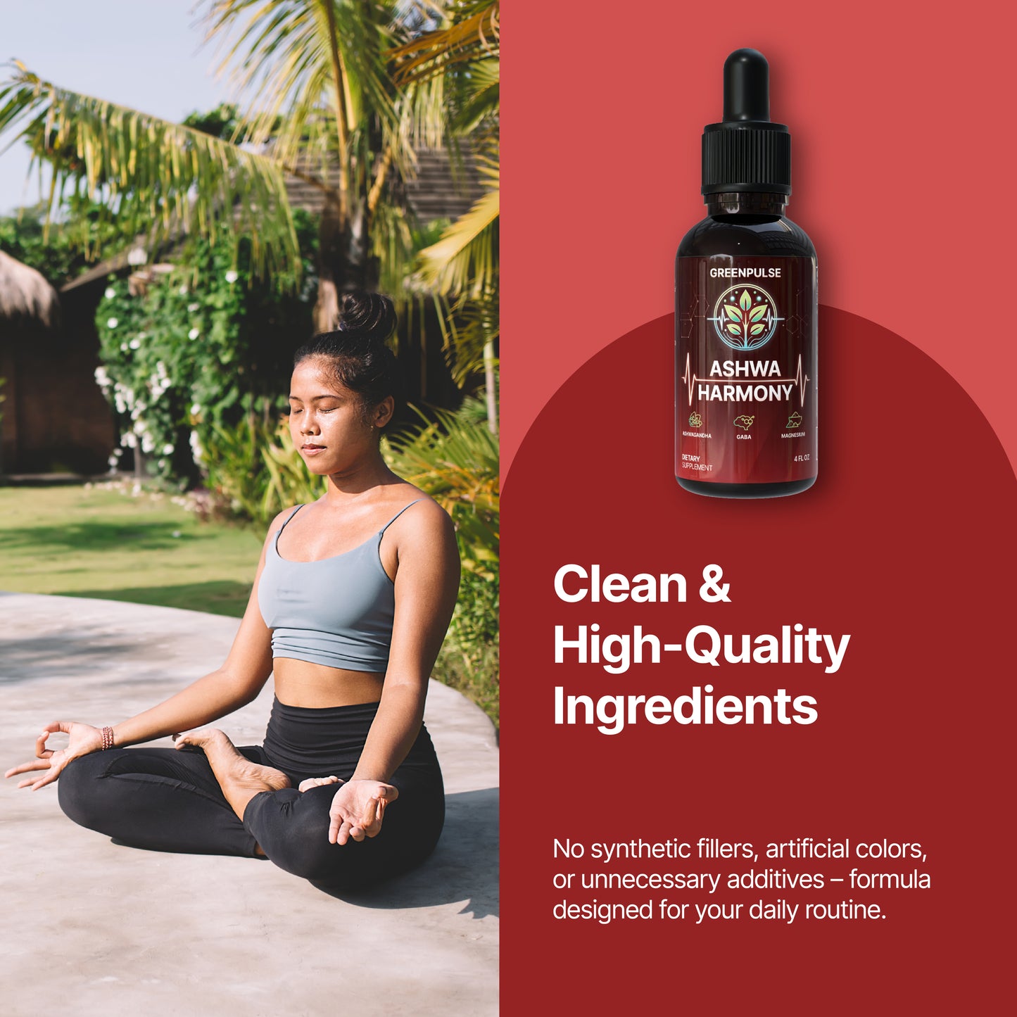 Ashwa Harmony – Adaptogenic Blend with Ashwaghanda, GABA, Magnesiuym Glycinate for Relaxation, Resilience & Calm - 4 fl oz